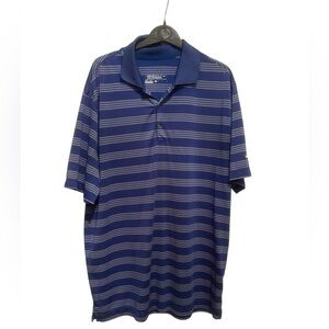 Nike Blue Striped Polo Shirt Sporty